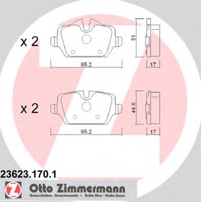 ZIMMERMANN 23623.170.1 Тормозные колодки для MINI MINI PACEMAN (Мини Мини паcэман)