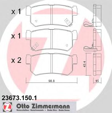 ZIMMERMANN 23673.150.1 Тормозные колодки для SSANGYONG KYRON (Сан-янг/санянг Кайрон) ZIMMERMANN 23673.150.1 Тормозные колодки для SSANGYONG KYRON (Сан-янг/санянг Кайрон)
