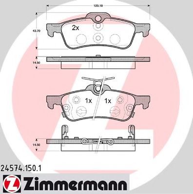 ZIMMERMANN 24574.150.1 Тормозные колодки для DAIHATSU CHARADE (Дайхатсу Чарадэ) ZIMMERMANN 24574.150.1 Тормозные колодки для DAIHATSU CHARADE (Дайхатсу Чарадэ)