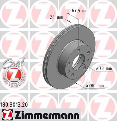 ZIMMERMANN 180.3013.20 Тормозной диск для FIAT (Фиат) ZIMMERMANN 180.3013.20 Тормозной диск для FIAT (Фиат)