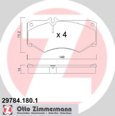 ZIMMERMANN 29784.180.1 Тормозные колодки для VOLKSWAGEN LT 40-55 I (Фольксваген Лт 40-55 и) ZIMMERMANN 29784.180.1 Тормозные колодки для VOLKSWAGEN LT 40-55 I (Фольксваген Лт 40-55 и)