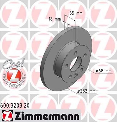 ZIMMERMANN 600.3203.20 Тормозной диск для VOLKSWAGEN T4 MULTIVAN (Фольксваген Т4 мултиvан) ZIMMERMANN 600.3203.20 Тормозной диск для VOLKSWAGEN T4 MULTIVAN (Фольксваген Т4 мултиvан)