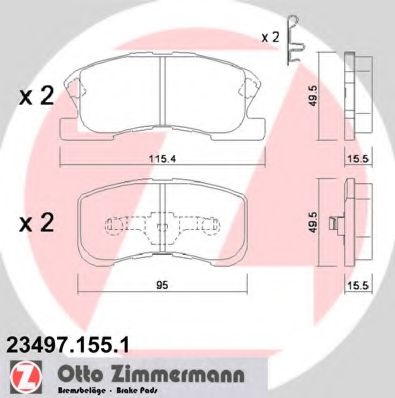 ZIMMERMANN 23497.155.1 Тормозные колодки для DAIHATSU SIRION (Дайхатсу Сирион) ZIMMERMANN 23497.155.1 Тормозные колодки для DAIHATSU SIRION (Дайхатсу Сирион)