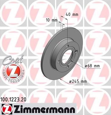 ZIMMERMANN 100.1223.20 Тормозной диск для AUDI 80 (Ауди 80) ZIMMERMANN 100.1223.20 Тормозной диск для AUDI 80 (Ауди 80)