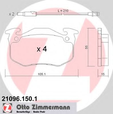 ZIMMERMANN 21096.150.1 Тормозные колодки для RENAULT SUPER 5 (Рено Супэр 5) ZIMMERMANN 21096.150.1 Тормозные колодки для RENAULT SUPER 5 (Рено Супэр 5)