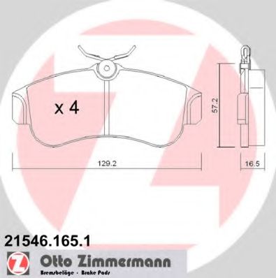 ZIMMERMANN 21546.165.1 Тормозные колодки для NISSAN PRIMERA (Ниссан Примера) ZIMMERMANN 21546.165.1 Тормозные колодки для NISSAN PRIMERA (Ниссан Примера)