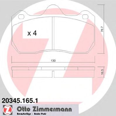 ZIMMERMANN 20345.165.1 Тормозные колодки для SEAT IBIZA V SPORTCOUPE (Сеат Ибица 5 спорткупе) ZIMMERMANN 20345.165.1 Тормозные колодки для SEAT IBIZA V SPORTCOUPE (Сеат Ибица 5 спорткупе)