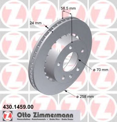ZIMMERMANN 430.1459.00 Тормозной диск для OPEL OMEGA A (Опель Омэга а) ZIMMERMANN 430.1459.00 Тормозной диск для OPEL OMEGA A (Опель Омэга а)