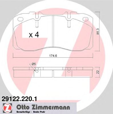 ZIMMERMANN 29122.220.1 Тормозные колодки для IVECO EURO (Ивеко Эуро) ZIMMERMANN 29122.220.1 Тормозные колодки для IVECO EURO (Ивеко Эуро)