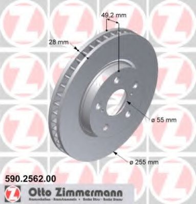 ZIMMERMANN 590.2562.00 Тормозной диск для TOYOTA CARINA E (Тойота/тоета Карина е) ZIMMERMANN 590.2562.00 Тормозной диск для TOYOTA CARINA E (Тойота/тоета Карина е)
