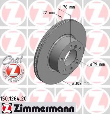 ZIMMERMANN 150.1264.20 Тормозной диск для BMW 7 (Бмв 7) ZIMMERMANN 150.1264.20 Тормозной диск для BMW 7 (Бмв 7)