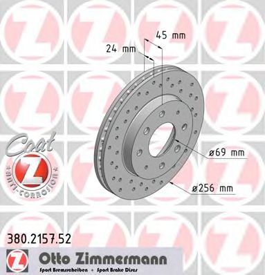 ZIMMERMANN 380.2157.52 Тормозной диск для MITSUBISHI SPACE WAGON (Митсубиши/митсубиси Спэйс вагон) ZIMMERMANN 380.2157.52 Тормозной диск для MITSUBISHI SPACE WAGON (Митсубиши/митсубиси Спэйс вагон)
