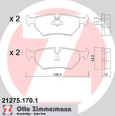 ZIMMERMANN 21275.170.1 Тормозные колодки для JAGUAR VANDEN PLAS (Ягуар Vандэн плас) ZIMMERMANN 21275.170.1 Тормозные колодки для JAGUAR VANDEN PLAS (Ягуар Vандэн плас)