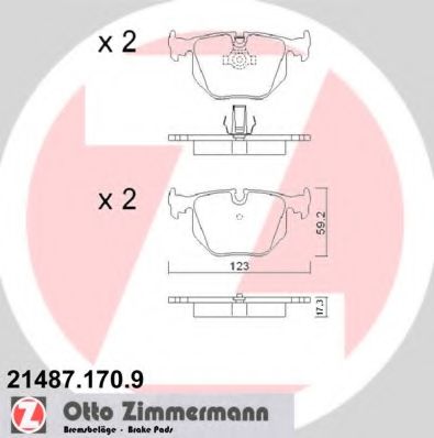 ZIMMERMANN 21487.170.9 Тормозные колодки для BMW (Бмв) ZIMMERMANN 21487.170.9 Тормозные колодки для BMW (Бмв)
