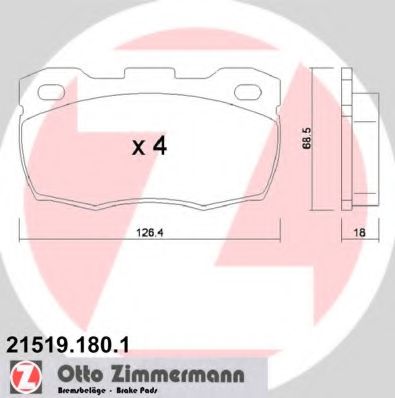 ZIMMERMANN 21519.180.1 Тормозные колодки для LAND ROVER DEFENDER (Ленд ровер/лэнд ровер Дэфэндэр) ZIMMERMANN 21519.180.1 Тормозные колодки для LAND ROVER DEFENDER (Ленд ровер/лэнд ровер Дэфэндэр)
