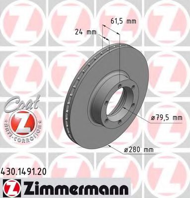 ZIMMERMANN 430.1491.20 Тормозной диск для OPEL MOVANO (Опель Моvано) ZIMMERMANN 430.1491.20 Тормозной диск для OPEL MOVANO (Опель Моvано)