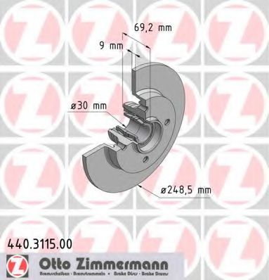 ZIMMERMANN 440.3115.00 Тормозной диск для CITROËN DS3 (CитроËн Дс3) ZIMMERMANN 440.3115.00 Тормозной диск для CITROËN DS3 (CитроËн Дс3)