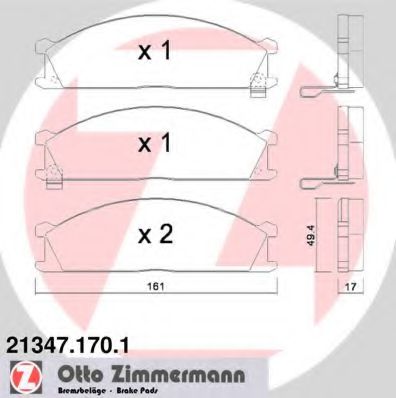 ZIMMERMANN 21347.170.1 Тормозные колодки для NISSAN PICKUP III (Ниссан Пиcкуп 3) ZIMMERMANN 21347.170.1 Тормозные колодки для NISSAN PICKUP III (Ниссан Пиcкуп 3)