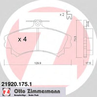 ZIMMERMANN 21920.175.1 Тормозные колодки для SMART FORFOUR (Смарт Форфоур) ZIMMERMANN 21920.175.1 Тормозные колодки для SMART FORFOUR (Смарт Форфоур)