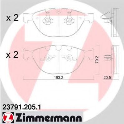ZIMMERMANN 23791.205.1 Тормозные колодки для ROLLS-ROYCE PHANTOM (Ролс-ройс Пхантом) ZIMMERMANN 23791.205.1 Тормозные колодки для ROLLS-ROYCE PHANTOM (Ролс-ройс Пхантом)