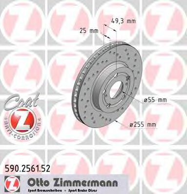 ZIMMERMANN 590.2561.52 Тормозной диск для TOYOTA CARINA E (Тойота/тоета Карина е) ZIMMERMANN 590.2561.52 Тормозной диск для TOYOTA CARINA E (Тойота/тоета Карина е)