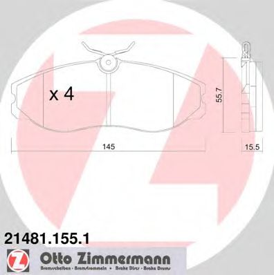 ZIMMERMANN 21481.155.1 Тормозные колодки для NISSAN (Ниссан) ZIMMERMANN 21481.155.1 Тормозные колодки для NISSAN (Ниссан)