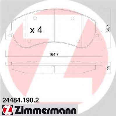 ZIMMERMANN 24484.190.2 Тормозные колодки для VOLKSWAGEN AMAROK (Фольксваген Амарок) ZIMMERMANN 24484.190.2 Тормозные колодки для VOLKSWAGEN AMAROK (Фольксваген Амарок)