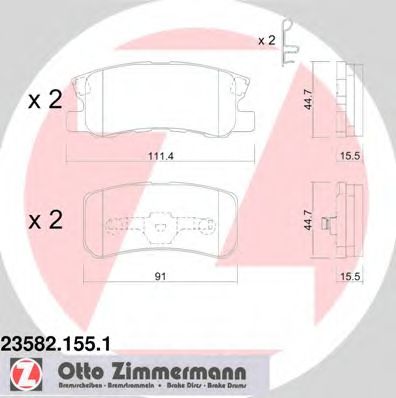 ZIMMERMANN 23582.155.1 Тормозные колодки для CADILLAC ESCALADE (Кадилак Эсcаладэ)