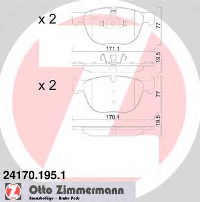 ZIMMERMANN 24170.195.1 Тормозные колодки для BMW X5 (F15, F85) xDrive 40e ZIMMERMANN 24170.195.1 Тормозные колодки для BMW X5 (F15, F85) xDrive 40e