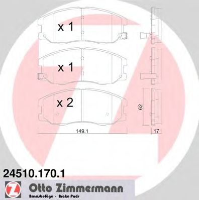 ZIMMERMANN 24510.170.1 Тормозные колодки для CHEVROLET CAPTIVA (Шевроле Каптива) ZIMMERMANN 24510.170.1 Тормозные колодки для CHEVROLET CAPTIVA (Шевроле Каптива)