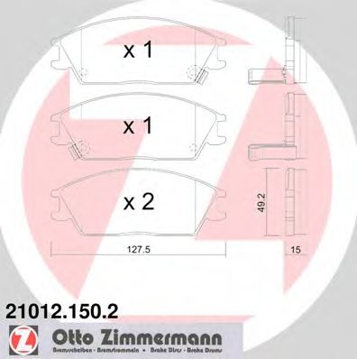 ZIMMERMANN 21012.150.2 Тормозные колодки для HYUNDAI EXCEL (Хендай Эxcэл) ZIMMERMANN 21012.150.2 Тормозные колодки для HYUNDAI EXCEL (Хендай Эxcэл)