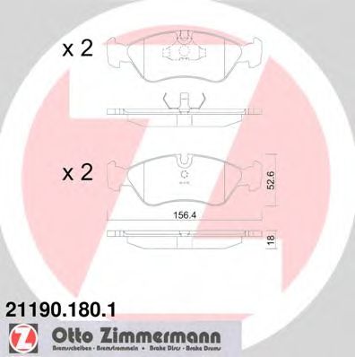 ZIMMERMANN 21190.180.1 Тормозные колодки для DAEWOO (Дэу) ZIMMERMANN 21190.180.1 Тормозные колодки для DAEWOO (Дэу)