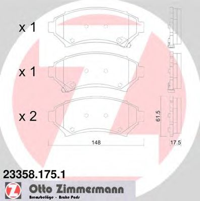 ZIMMERMANN 23358.175.1 Тормозные колодки для OPEL SINTRA (Опель Синтра)