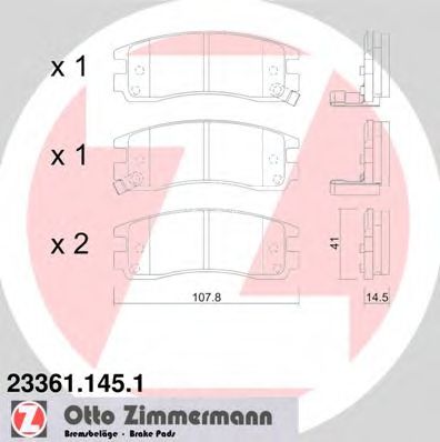 ZIMMERMANN 23361.145.1 Тормозные колодки для OPEL SINTRA (Опель Синтра)