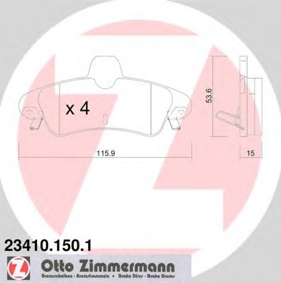 ZIMMERMANN 23410.150.1 Тормозные колодки для FORD MONDEO (Форд Мондэо) ZIMMERMANN 23410.150.1 Тормозные колодки для FORD MONDEO (Форд Мондэо)