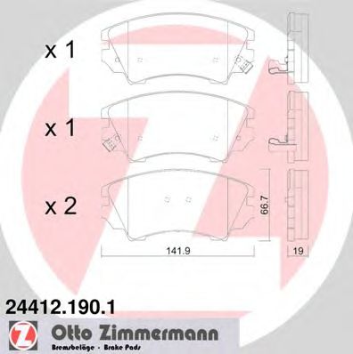 ZIMMERMANN 24412.190.1 Тормозные колодки для OPEL CASCADA (Опель Cасcада) ZIMMERMANN 24412.190.1 Тормозные колодки для OPEL CASCADA (Опель Cасcада)