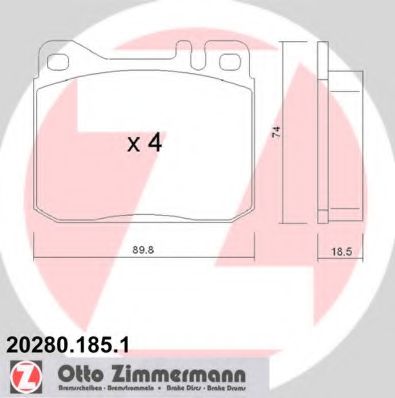 ZIMMERMANN 20280.185.1 Тормозные колодки для VOLKSWAGEN LT 28-50 (Фольксваген Лт 28-50) ZIMMERMANN 20280.185.1 Тормозные колодки для VOLKSWAGEN LT 28-50 (Фольксваген Лт 28-50)