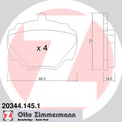 ZIMMERMANN 20344.145.1 Тормозные колодки для LAND ROVER DEFENDER (Ленд ровер/лэнд ровер Дэфэндэр) ZIMMERMANN 20344.145.1 Тормозные колодки для LAND ROVER DEFENDER (Ленд ровер/лэнд ровер Дэфэндэр)
