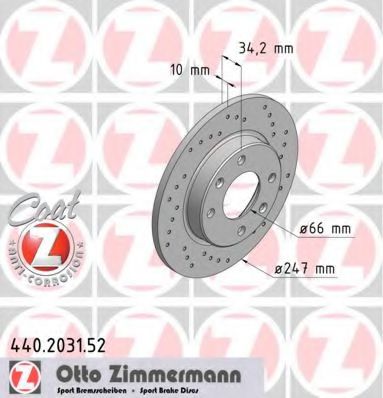 ZIMMERMANN 440.2031.52 Тормозной диск для PEUGEOT 205 II (Пежо 205 2) ZIMMERMANN 440.2031.52 Тормозной диск для PEUGEOT 205 II (Пежо 205 2)
