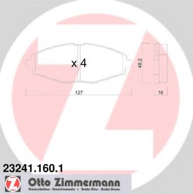 ZIMMERMANN 23241.160.1 Тормозные колодки для DAEWOO MATIZ (Дэу Матиз) ZIMMERMANN 23241.160.1 Тормозные колодки для DAEWOO MATIZ (Дэу Матиз)