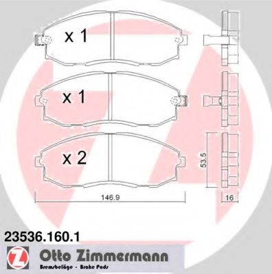 ZIMMERMANN 23536.160.1 Тормозные колодки для HYUNDAI H-1 / STAREX (Хендай Н1 / старэx) ZIMMERMANN 23536.160.1 Тормозные колодки для HYUNDAI H-1 / STAREX (Хендай Н1 / старэx)