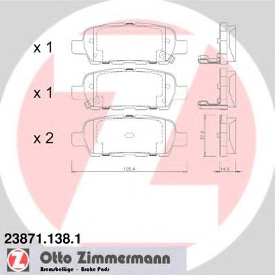 ZIMMERMANN 23871.138.1 Тормозные колодки для SUZUKI GRAND NOMADE II (Сузуки Гранд номадэ 2) ZIMMERMANN 23871.138.1 Тормозные колодки для SUZUKI GRAND NOMADE II (Сузуки Гранд номадэ 2)