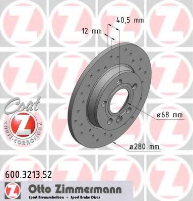ZIMMERMANN 600.3213.52 Тормозной диск для VOLKSWAGEN T4 MULTIVAN (Фольксваген Т4 мултиvан) ZIMMERMANN 600.3213.52 Тормозной диск для VOLKSWAGEN T4 MULTIVAN (Фольксваген Т4 мултиvан)