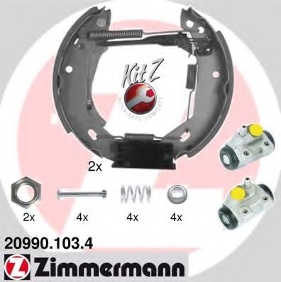 ZIMMERMANN 20990.103.4 Тормозные колодоки для PEUGEOT 205 II (Пежо 205 2) ZIMMERMANN 20990.103.4 Тормозные колодоки для PEUGEOT 205 II (Пежо 205 2)