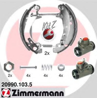 ZIMMERMANN 20990.103.5 Тормозные колодоки для PEUGEOT 205 II (Пежо 205 2) ZIMMERMANN 20990.103.5 Тормозные колодоки для PEUGEOT 205 II (Пежо 205 2)