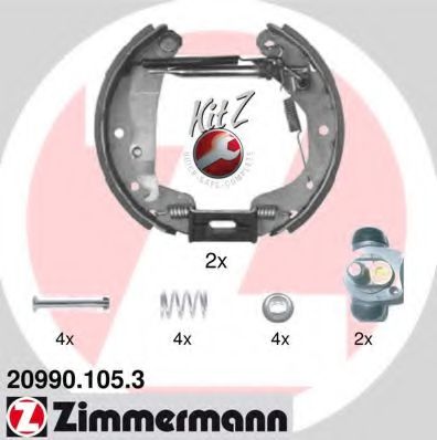 ZIMMERMANN 20990.105.3 Тормозные колодоки для OPEL CORSA A (Опель Cорса а) ZIMMERMANN 20990.105.3 Тормозные колодоки для OPEL CORSA A (Опель Cорса а)