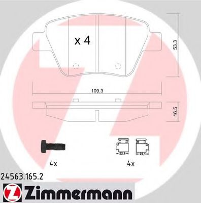 ZIMMERMANN 24563.165.2 Тормозные колодки для VOLKSWAGEN (Фольксваген) ZIMMERMANN 24563.165.2 Тормозные колодки для VOLKSWAGEN (Фольксваген)