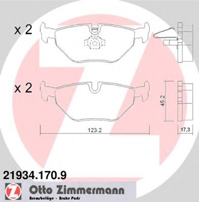 ZIMMERMANN 21934.170.9 Тормозные колодки для BMW (Бмв) ZIMMERMANN 21934.170.9 Тормозные колодки для BMW (Бмв)