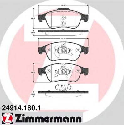 ZIMMERMANN 24914.180.1 Тормозные колодки для RENAULT GRAN III (Рено Гран 3) ZIMMERMANN 24914.180.1 Тормозные колодки для RENAULT GRAN III (Рено Гран 3)