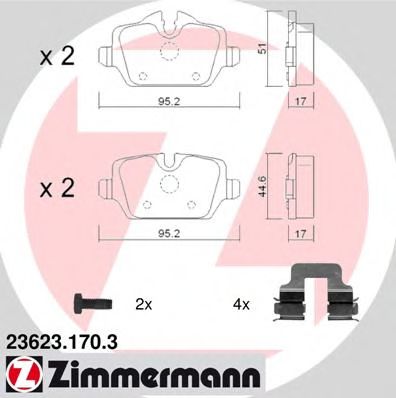 ZIMMERMANN 23623.170.3 Тормозные колодки для MINI MINI PACEMAN (Мини Мини паcэман)